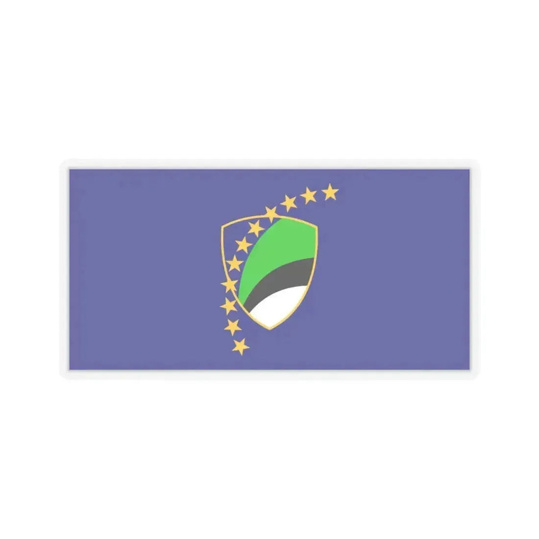 Flag of Tuzla Canton Bosnia and Herzegovina - STICKER Vinyl Kiss-Cut Decal 4 Inch Transparent - The Sticker Space
