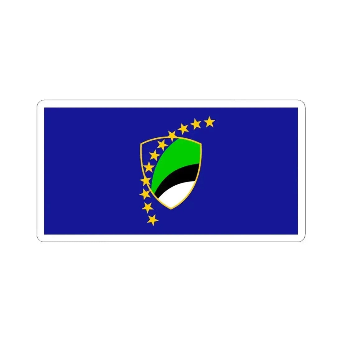 Flag of Tuzla Canton (Bosnia and Herzegovina) STICKER Vinyl Kiss-Cut Decal 4 Inch White - The Sticker Space