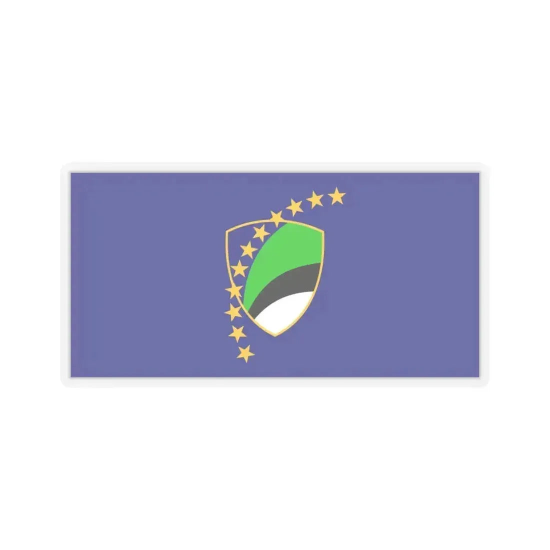 Flag of Tuzla Canton Bosnia and Herzegovina - STICKER Vinyl Kiss-Cut Decal 6 Inch Transparent - The Sticker Space