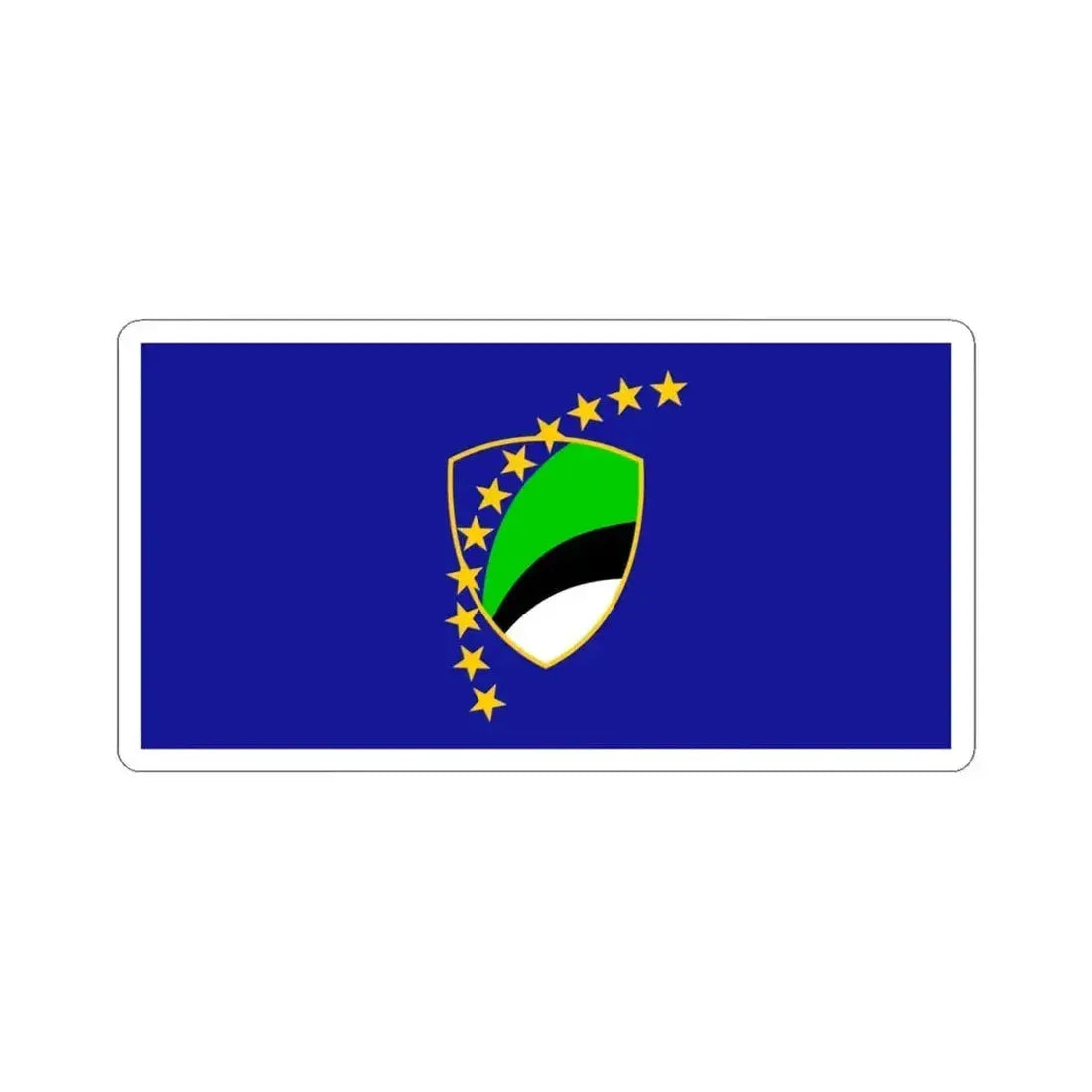 Flag of Tuzla Canton Bosnia and Herzegovina - STICKER Vinyl Kiss-Cut Decal 6 Inch White - The Sticker Space