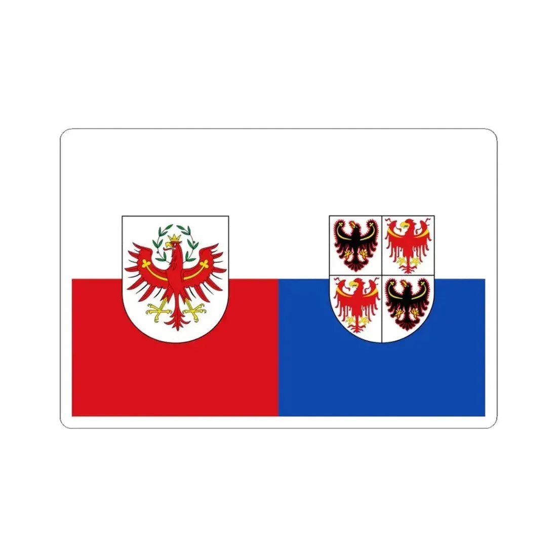 Flag of Tyrol and of Trentino-South Tyrol (Austria) STICKER Vinyl Kiss-Cut Decal 4 Inch White - The Sticker Space