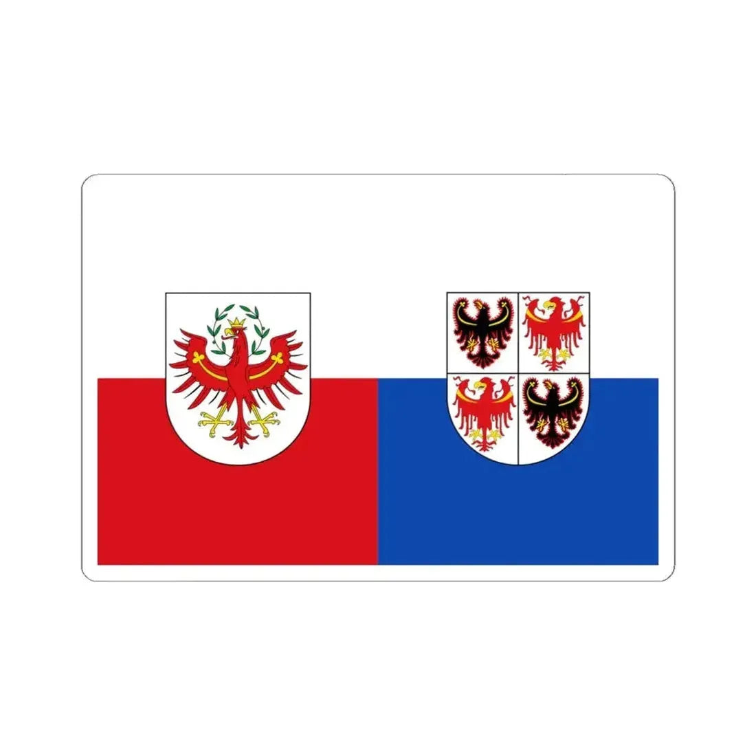 Flag of Tyrol and of Trentino-South Tyrol (Austria) STICKER Vinyl Kiss-Cut Decal 6 Inch White - The Sticker Space