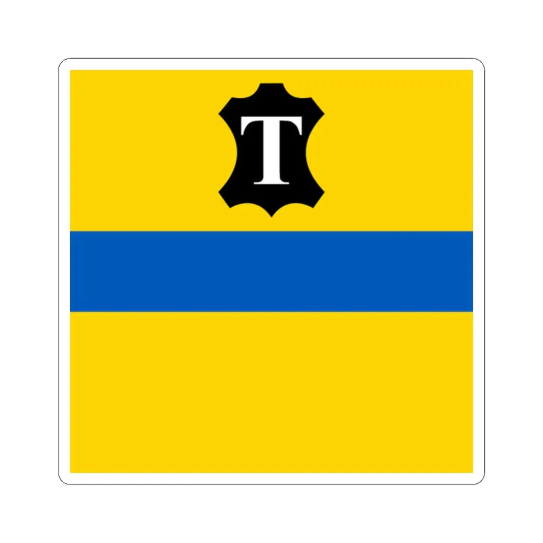 Flag of Tysmenytsia (Ukraine) STICKER Vinyl Kiss-Cut Decal 2 Inch White - The Sticker Space