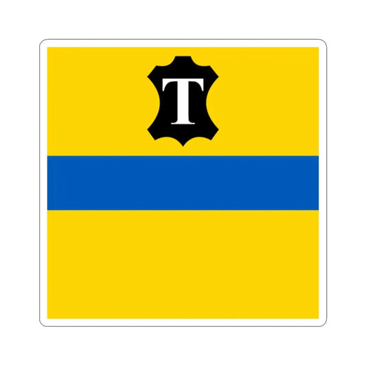 Flag of Tysmenytsia (Ukraine) STICKER Vinyl Kiss-Cut Decal 2 Inch White - The Sticker Space