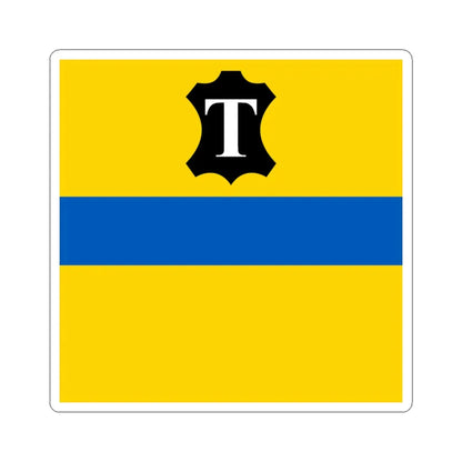 Flag of Tysmenytsia (Ukraine) STICKER Vinyl Kiss-Cut Decal 3 Inch White - The Sticker Space