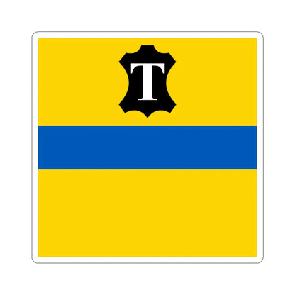 Flag of Tysmenytsia (Ukraine) STICKER Vinyl Kiss-Cut Decal 4 Inch White - The Sticker Space