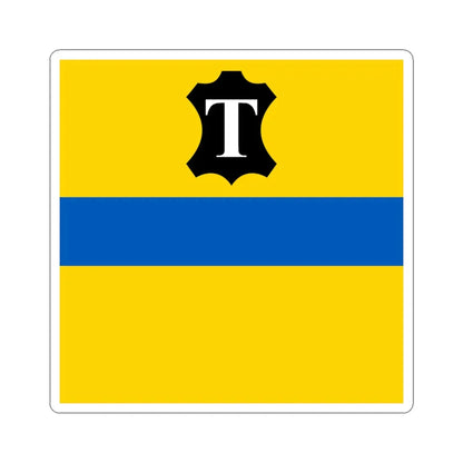 Flag of Tysmenytsia (Ukraine) STICKER Vinyl Kiss-Cut Decal 6 Inch White - The Sticker Space