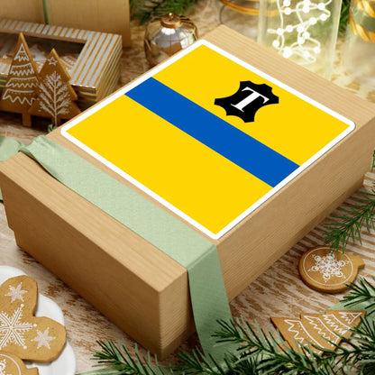 Flag of Tysmenytsia (Ukraine) STICKER Vinyl Kiss-Cut Decal - The Sticker Space