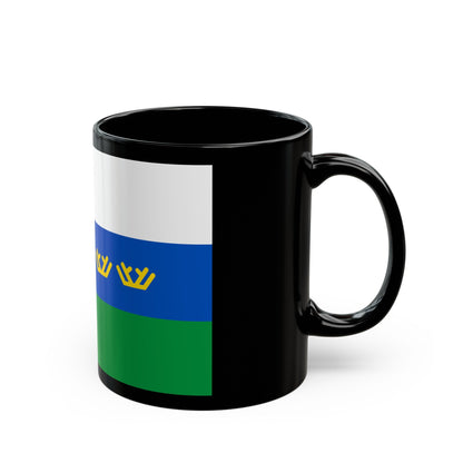 Flag of Tyumen Oblast Russia - Black Coffee Mug-The Sticker Space