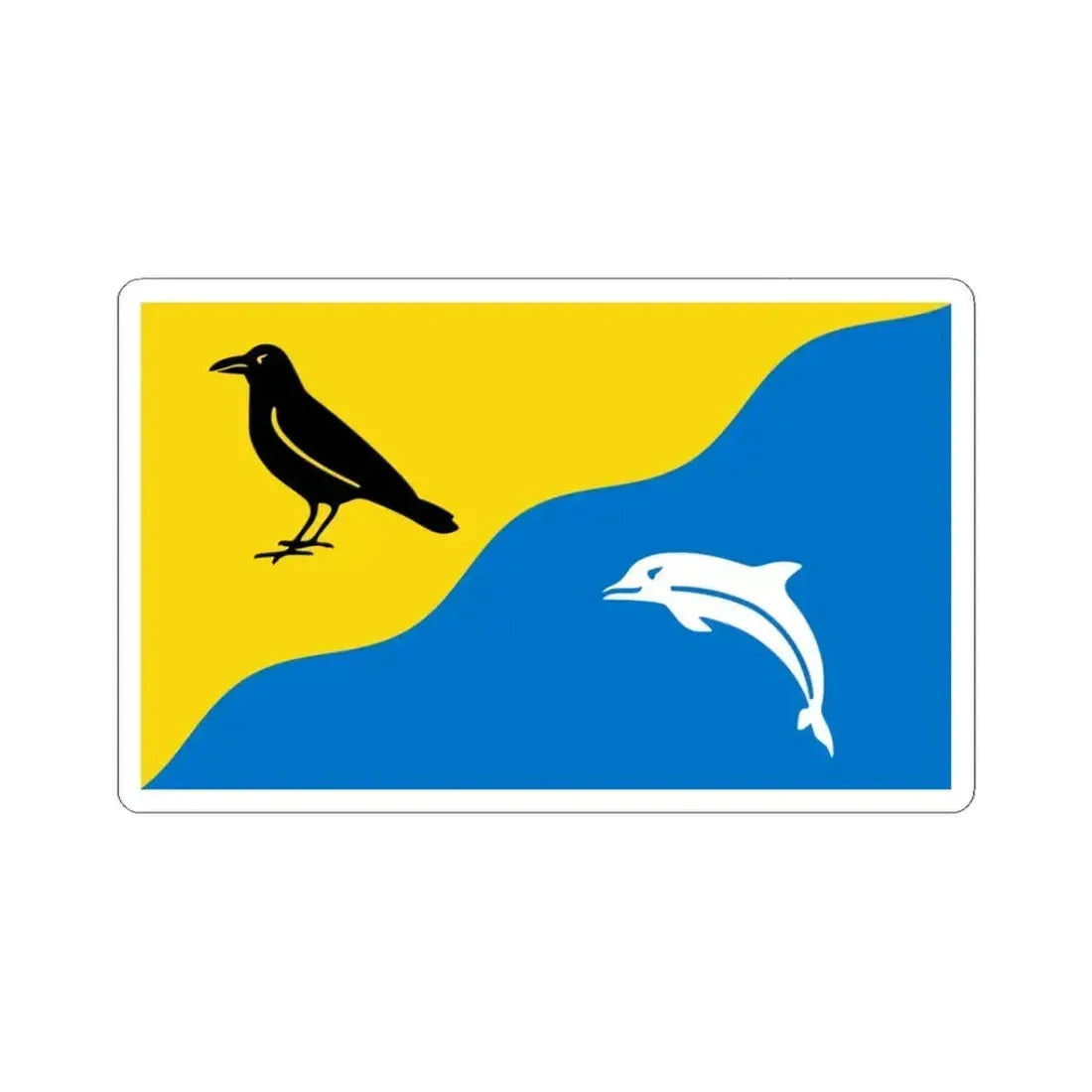 Flag of Tywyn Wales UK - STICKER Vinyl Kiss-Cut Decal 3 Inch White - The Sticker Space