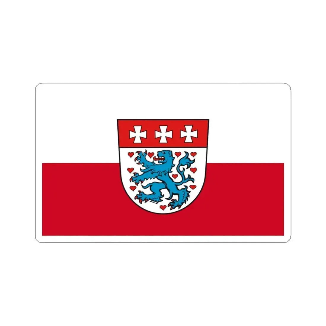 Flag of Uelzen Germany - STICKER Vinyl Kiss-Cut Decal 3 Inch White - The Sticker Space