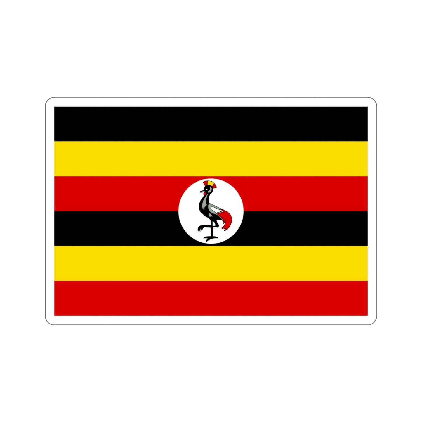 Flag of Uganda STICKER Vinyl Die-Cut Decal-4 Inch-The Sticker Space