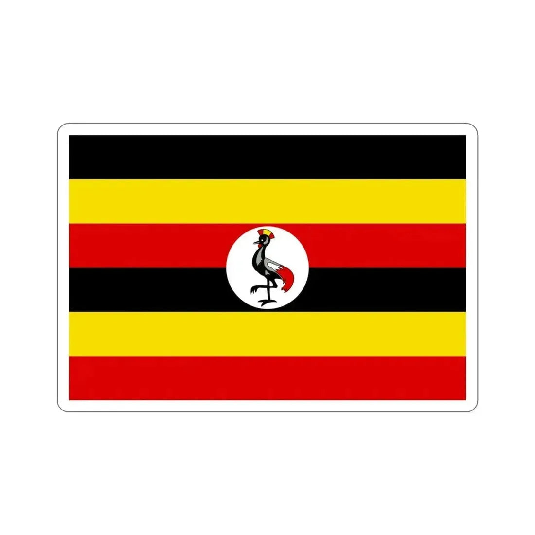 Flag of Uganda STICKER Vinyl Die-Cut Decal 4 Inch - The Sticker Space
