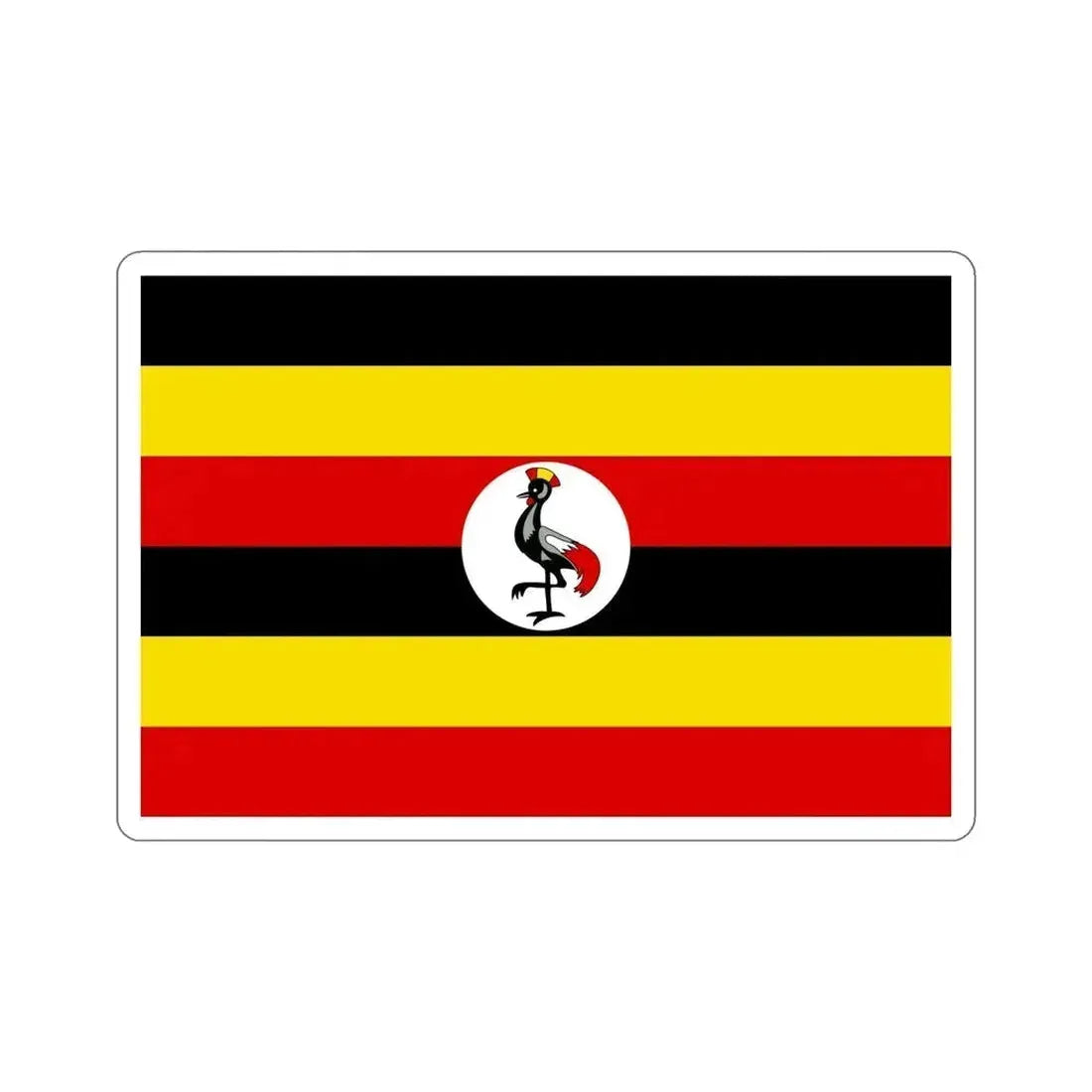 Flag of Uganda STICKER Vinyl Die-Cut Decal 6 Inch - The Sticker Space