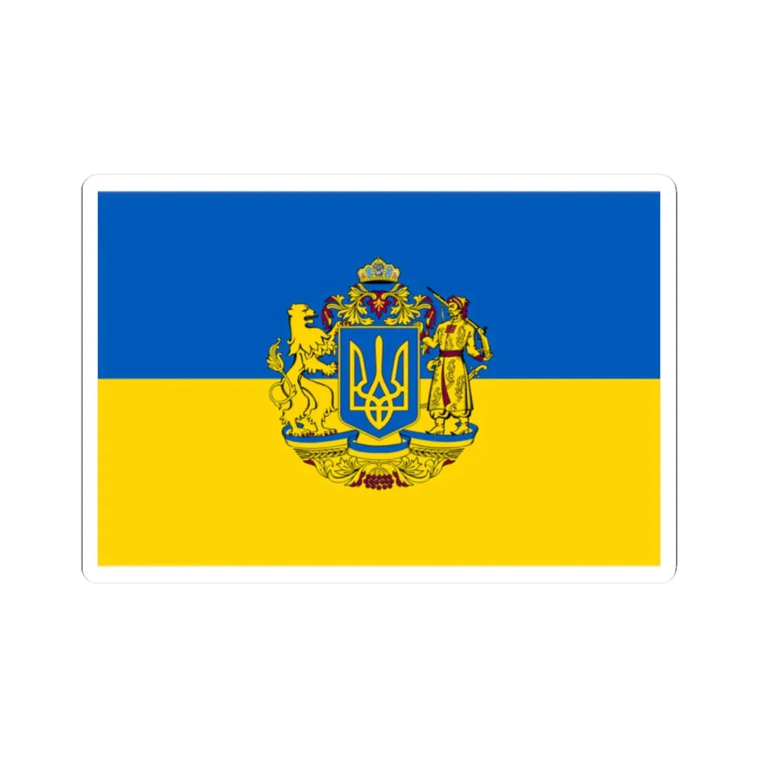 Flag of Ukraine 2 (Ukraine) STICKER Vinyl Kiss-Cut Decal 2 Inch White - The Sticker Space