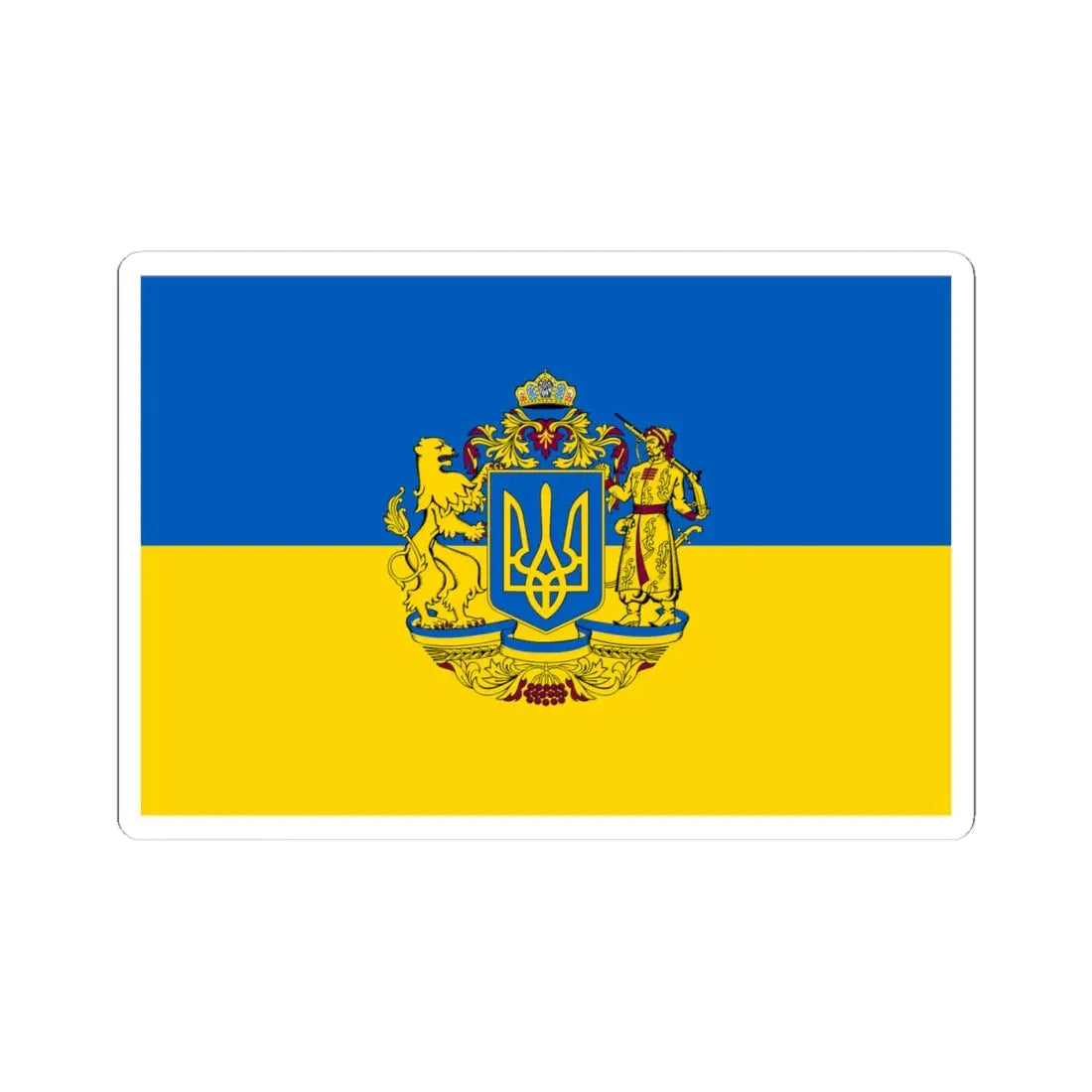 Flag of Ukraine 2 (Ukraine) STICKER Vinyl Kiss-Cut Decal 4 Inch White - The Sticker Space