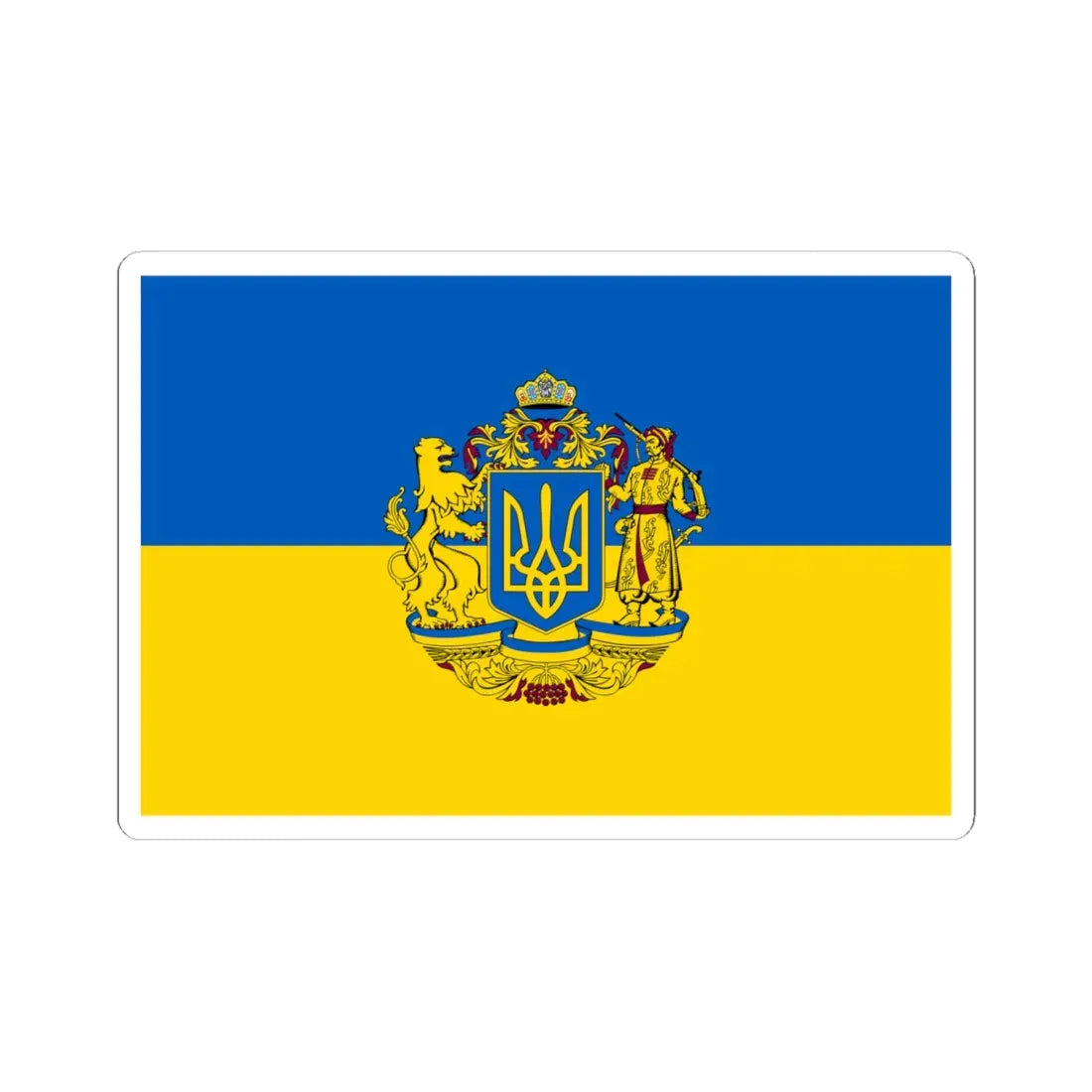 Flag of Ukraine 2 (Ukraine) STICKER Vinyl Kiss-Cut Decal 6 Inch White - The Sticker Space