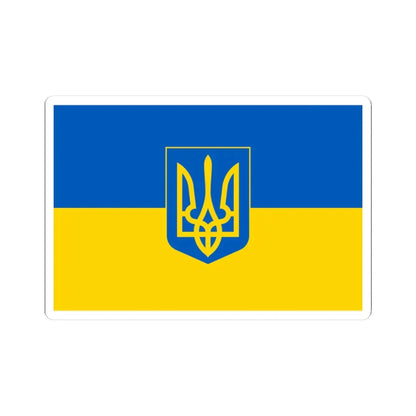 Flag of Ukraine 3 (Ukraine) STICKER Vinyl Kiss-Cut Decal 3 Inch White - The Sticker Space