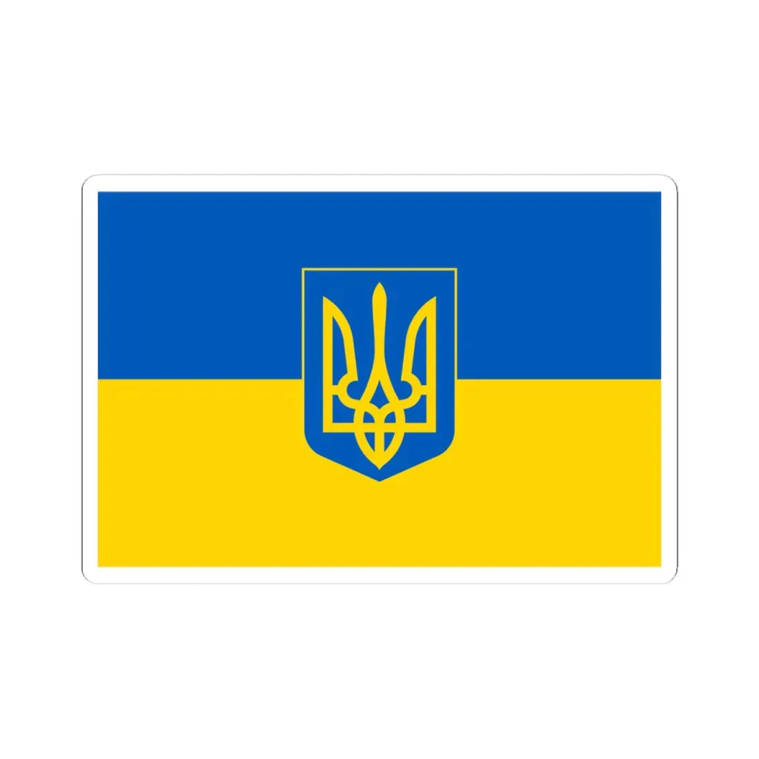 Flag of Ukraine 3 (Ukraine) STICKER Vinyl Kiss-Cut Decal 4 Inch White - The Sticker Space