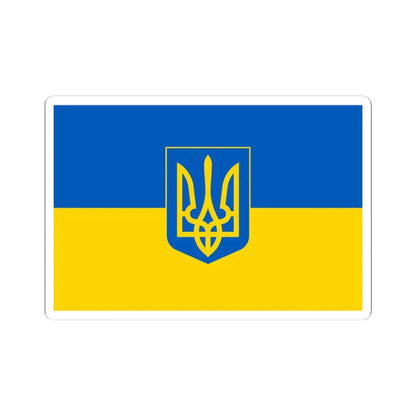Flag of Ukraine 3 (Ukraine) STICKER Vinyl Kiss-Cut Decal 4 Inch White - The Sticker Space