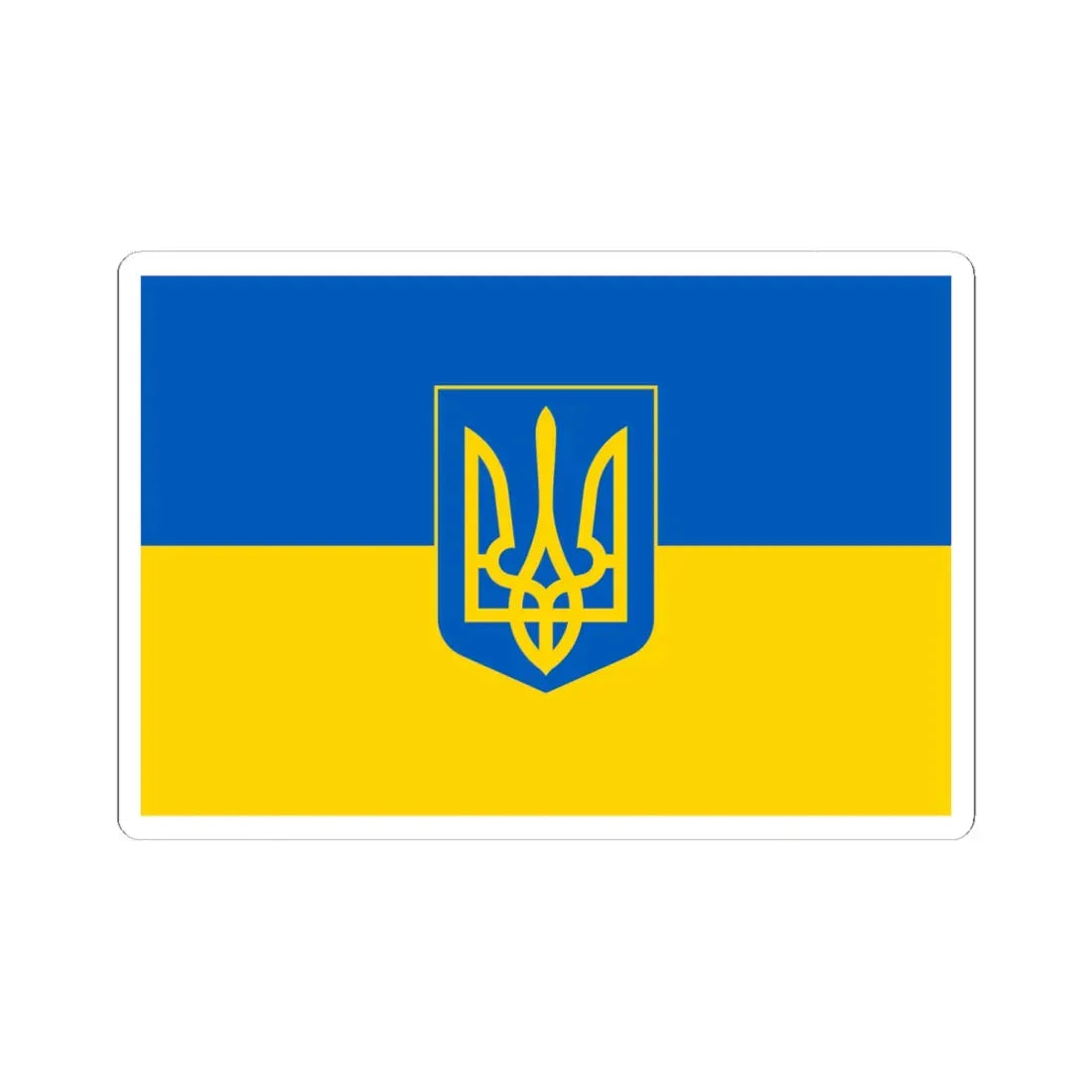 Flag of Ukraine 3 (Ukraine) STICKER Vinyl Kiss-Cut Decal 6 Inch White - The Sticker Space