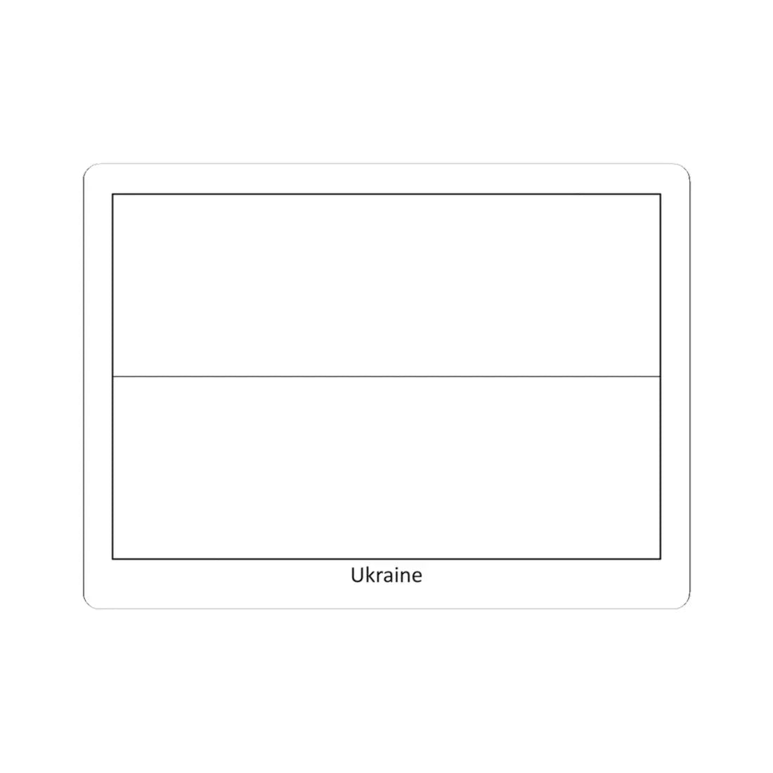 Flag of Ukraine colouring page (Ukraine) STICKER Vinyl Kiss-Cut Decal 4 Inch White - The Sticker Space