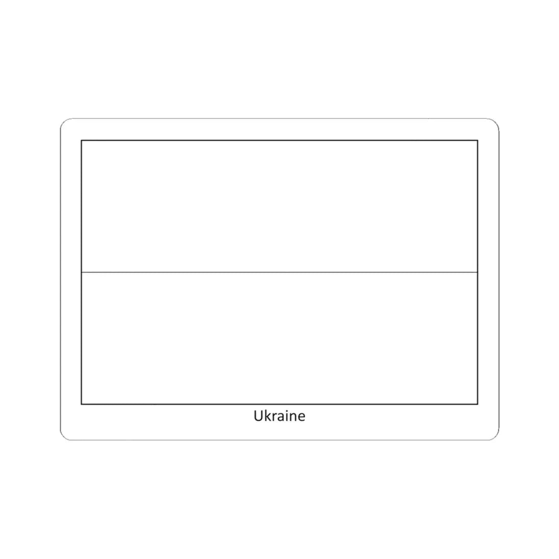 Flag of Ukraine colouring page (Ukraine) STICKER Vinyl Kiss-Cut Decal 6 Inch White - The Sticker Space
