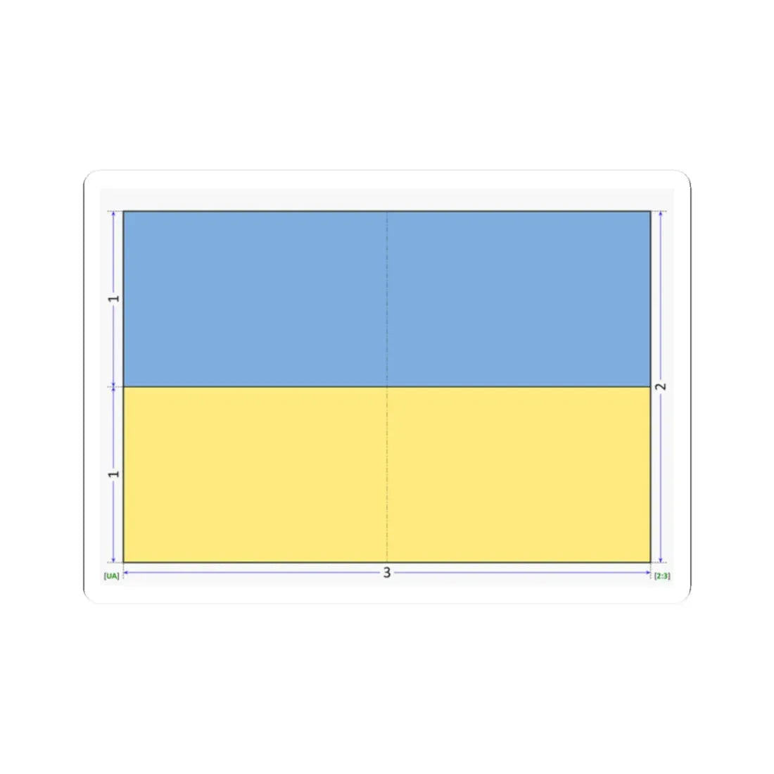 Flag of Ukraine construction sheet (Ukraine) STICKER Vinyl Kiss-Cut Decal 2 Inch White - The Sticker Space