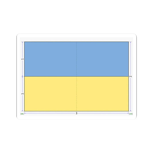 Flag of Ukraine construction sheet (Ukraine) STICKER Vinyl Kiss-Cut Decal 2 Inch White - The Sticker Space