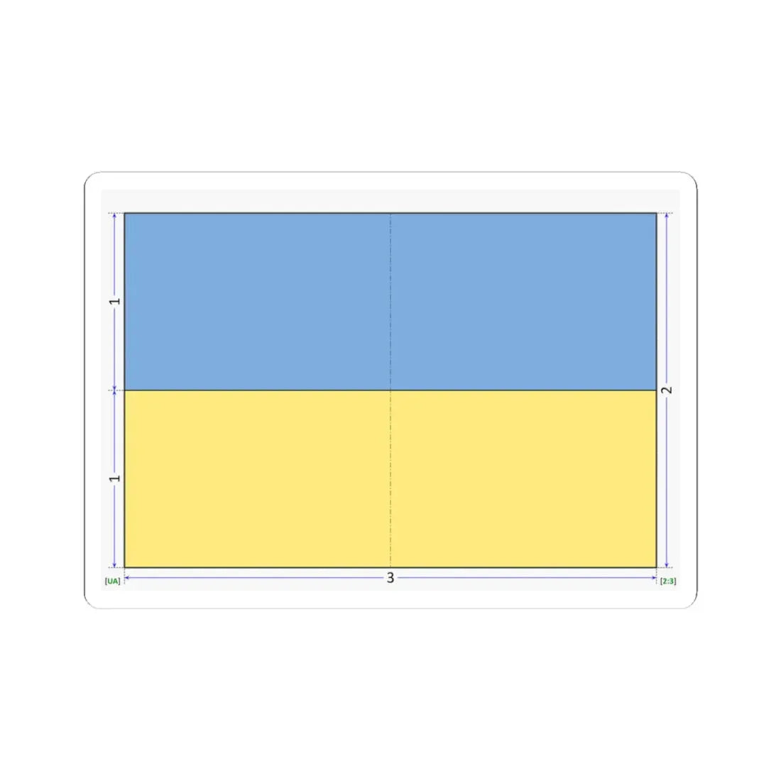 Flag of Ukraine construction sheet (Ukraine) STICKER Vinyl Kiss-Cut Decal 3 Inch White - The Sticker Space