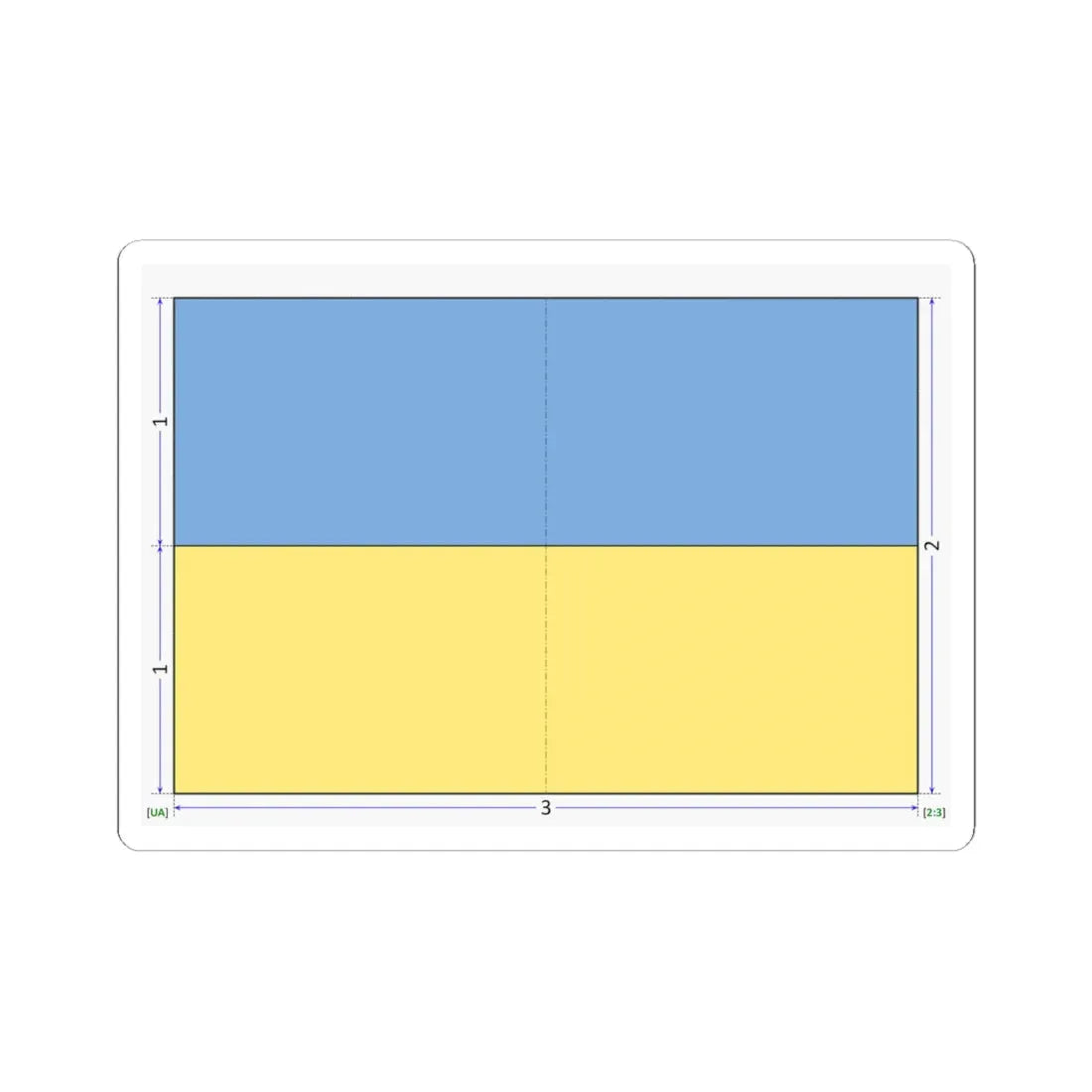 Flag of Ukraine construction sheet (Ukraine) STICKER Vinyl Kiss-Cut Decal 4 Inch White - The Sticker Space