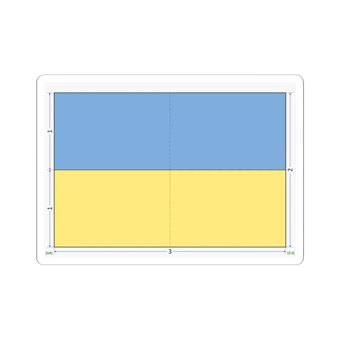 Flag of Ukraine construction sheet (Ukraine) STICKER Vinyl Kiss-Cut Decal 6 Inch White - The Sticker Space