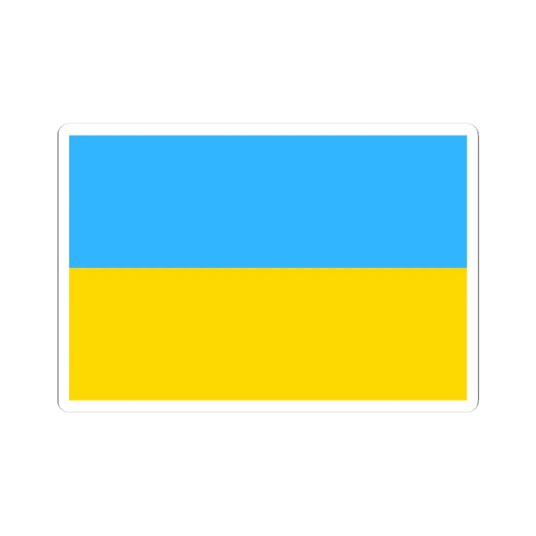 Flag of Ukraine Soviet shade 3-2 (Ukraine) STICKER Vinyl Kiss-Cut Decal 3 Inch White - The Sticker Space