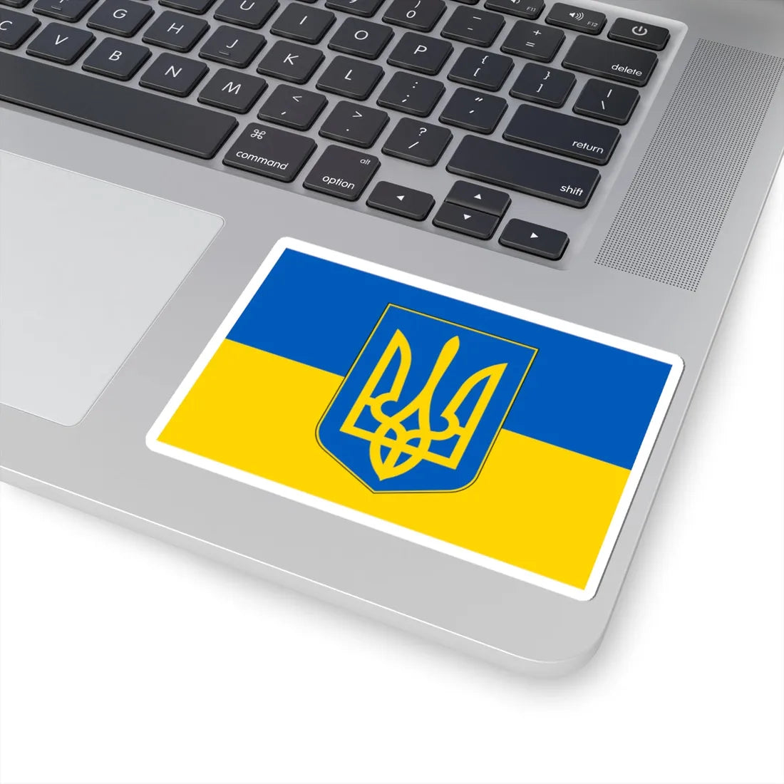 Flag of Ukraine with coat of arms (Ukraine) STICKER Vinyl Kiss-Cut Decal - The Sticker Space