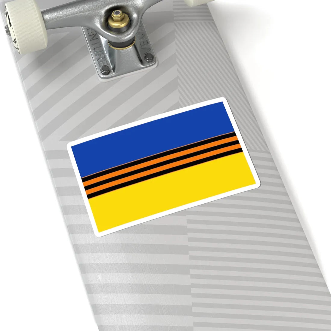 Flag of Ukraine with St. George Ribbon (Ukraine) STICKER Vinyl Kiss-Cut Decal - The Sticker Space