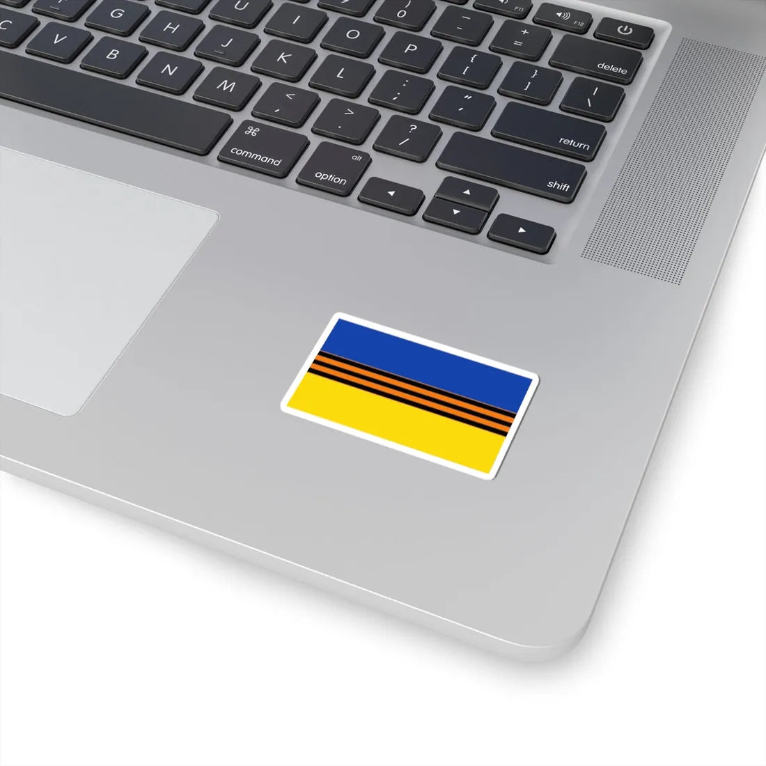 Flag of Ukraine with St. George Ribbon (Ukraine) STICKER Vinyl Kiss-Cut Decal - The Sticker Space