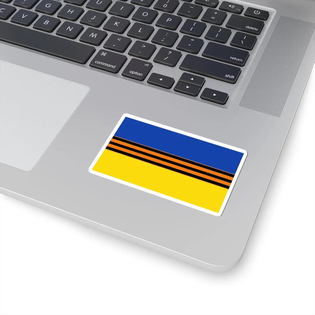 Flag of Ukraine with St. George Ribbon (Ukraine) STICKER Vinyl Kiss-Cut Decal - The Sticker Space