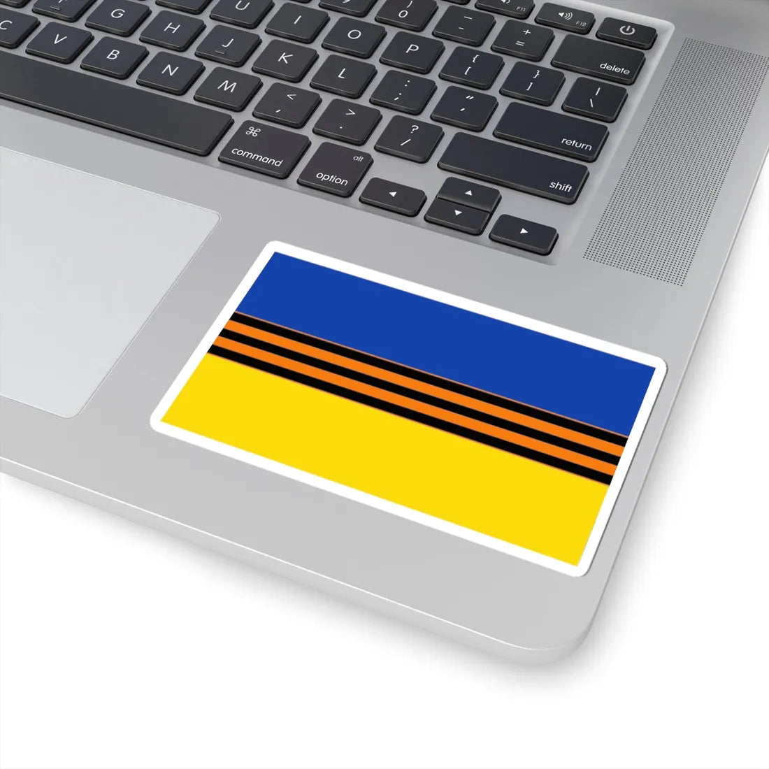 Flag of Ukraine with St. George Ribbon (Ukraine) STICKER Vinyl Kiss-Cut Decal - The Sticker Space