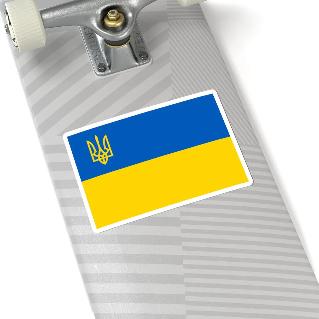 Flag of Ukraine with the Trident of Ukraine (Ukraine) STICKER Vinyl Kiss-Cut Decal - The Sticker Space