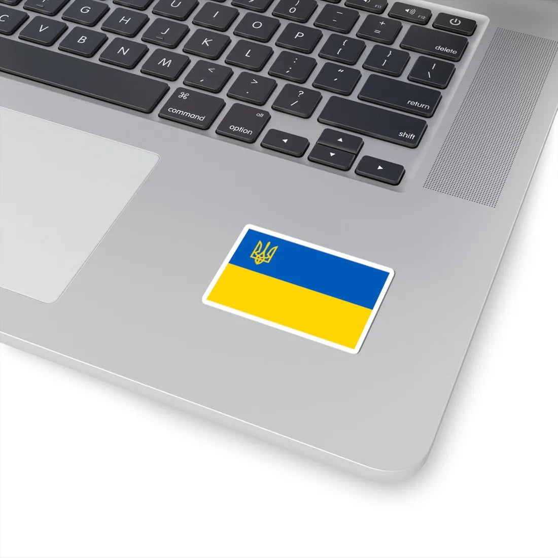 Flag of Ukraine with the Trident of Ukraine (Ukraine) STICKER Vinyl Kiss-Cut Decal - The Sticker Space