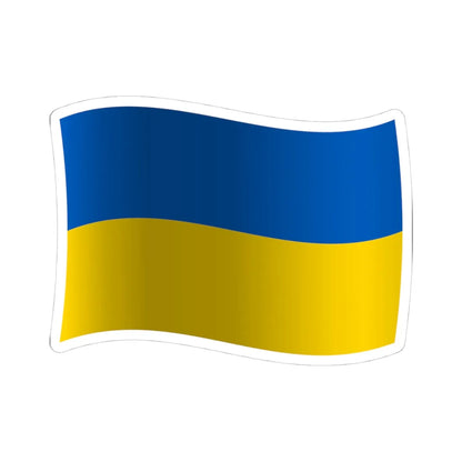 Flag of Ukraine with waves and gradient (Ukraine) STICKER Vinyl Kiss-Cut Decal 4 Inch White - The Sticker Space