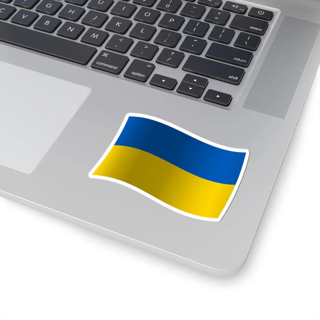 Flag of Ukraine with waves and gradient (Ukraine) STICKER Vinyl Kiss-Cut Decal - The Sticker Space