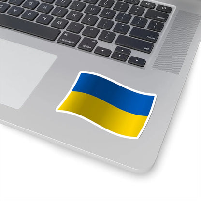Flag of Ukraine with waves and gradient (Ukraine) STICKER Vinyl Kiss-Cut Decal - The Sticker Space