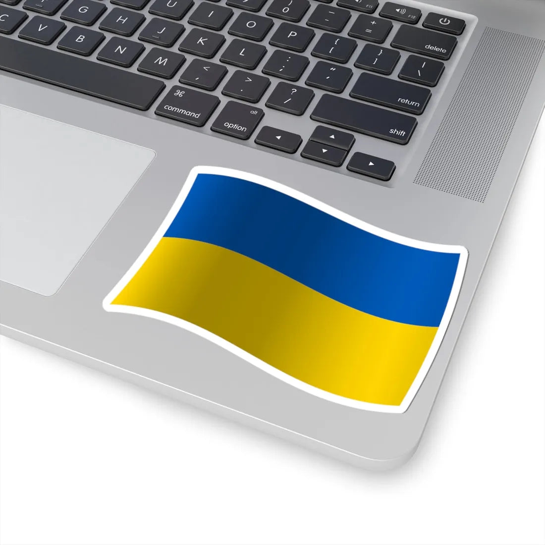 Flag of Ukraine with waves and gradient (Ukraine) STICKER Vinyl Kiss-Cut Decal - The Sticker Space