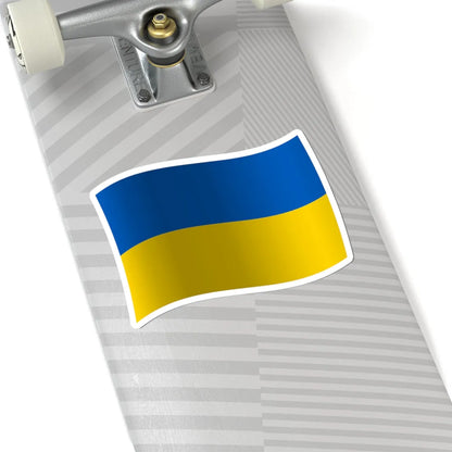 Flag of Ukraine with waves and gradient (Ukraine) STICKER Vinyl Kiss-Cut Decal - The Sticker Space