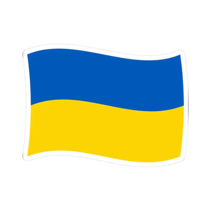 Flag of Ukraine with waves (Ukraine) STICKER Vinyl Kiss-Cut Decal 3 Inch White - The Sticker Space