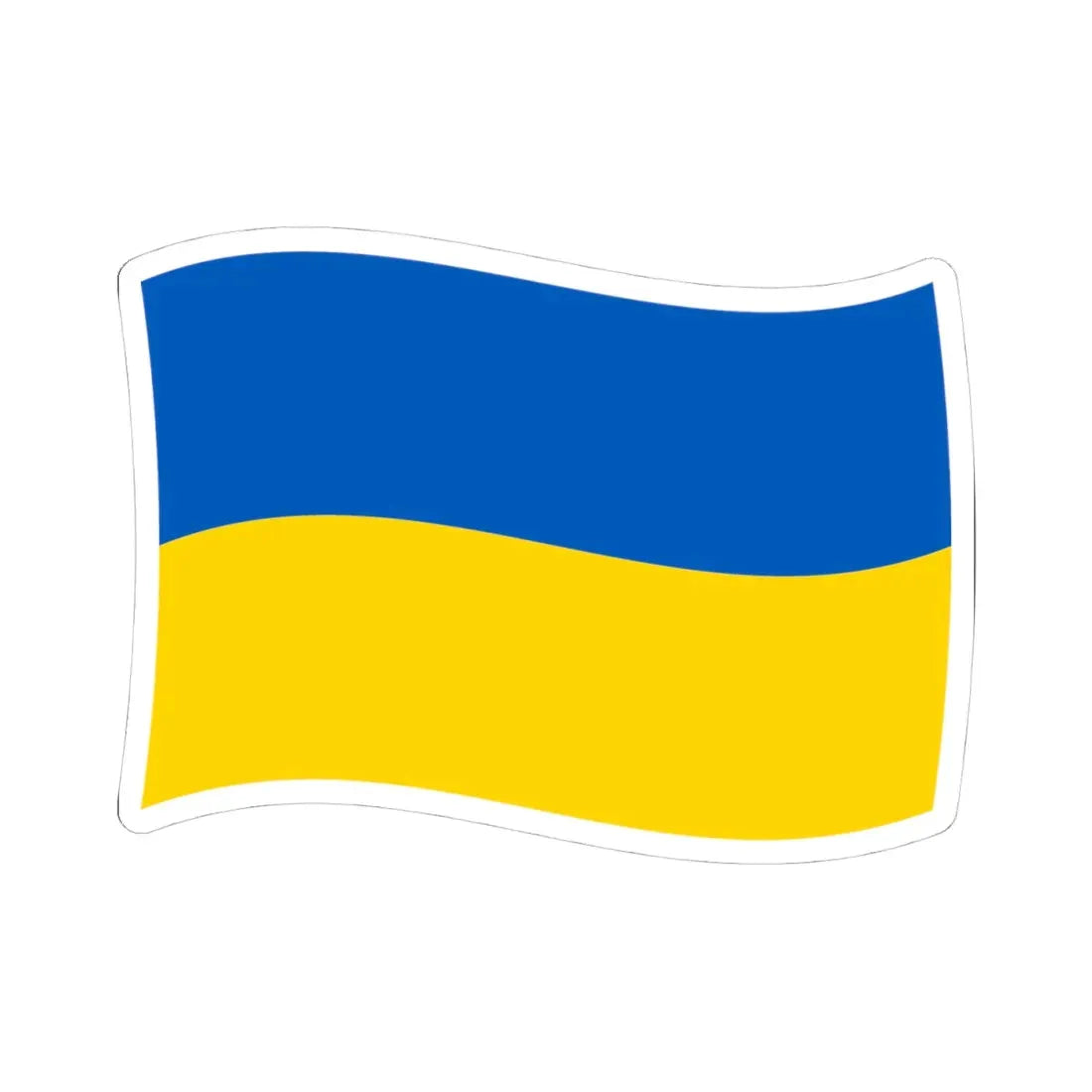 Flag of Ukraine with waves (Ukraine) STICKER Vinyl Kiss-Cut Decal 4 Inch White - The Sticker Space