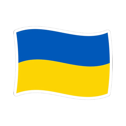 Flag of Ukraine with waves (Ukraine) STICKER Vinyl Kiss-Cut Decal 4 Inch White - The Sticker Space