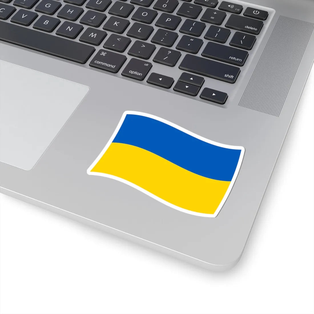 Flag of Ukraine with waves (Ukraine) STICKER Vinyl Kiss-Cut Decal - The Sticker Space