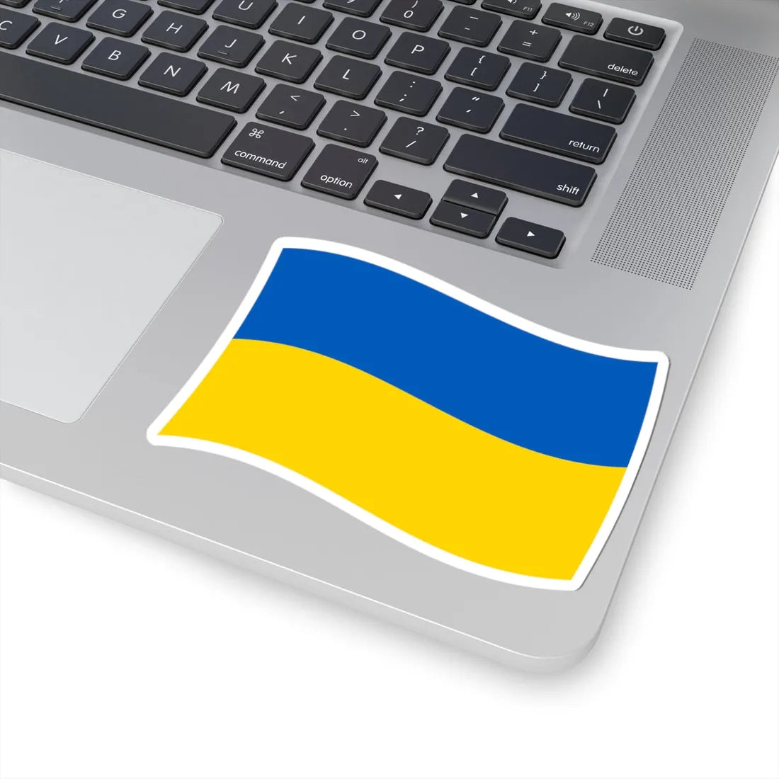 Flag of Ukraine with waves (Ukraine) STICKER Vinyl Kiss-Cut Decal - The Sticker Space
